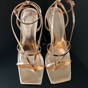 Primark Metallic Rose Gold Strappy Heels